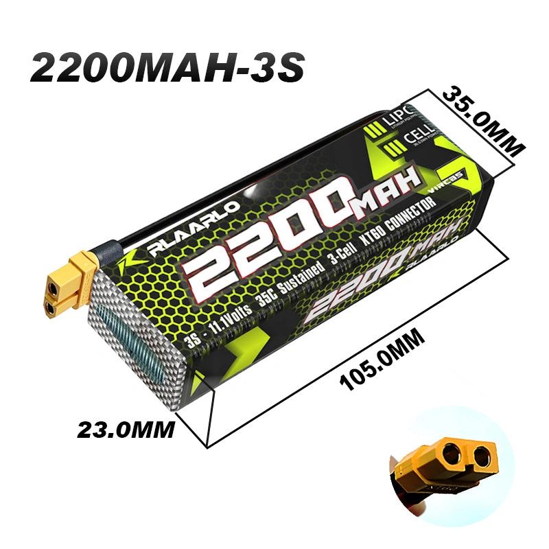High-Performance 3S 11.1V 2200mAh LiPo Battery with XT60 Connector - Ready to Fly!